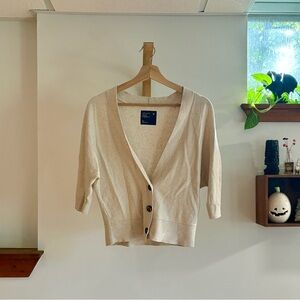 American Eagle Outfitters Cream Cardigan